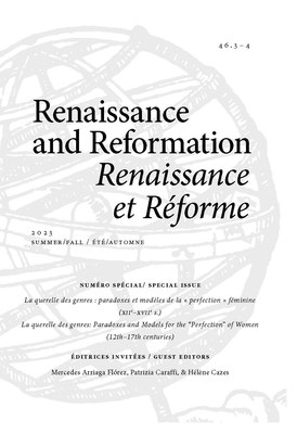 Special issue: La querelle des genres: Paradoxes and Models for the “Perfection” of Women (12th–17th centuries)